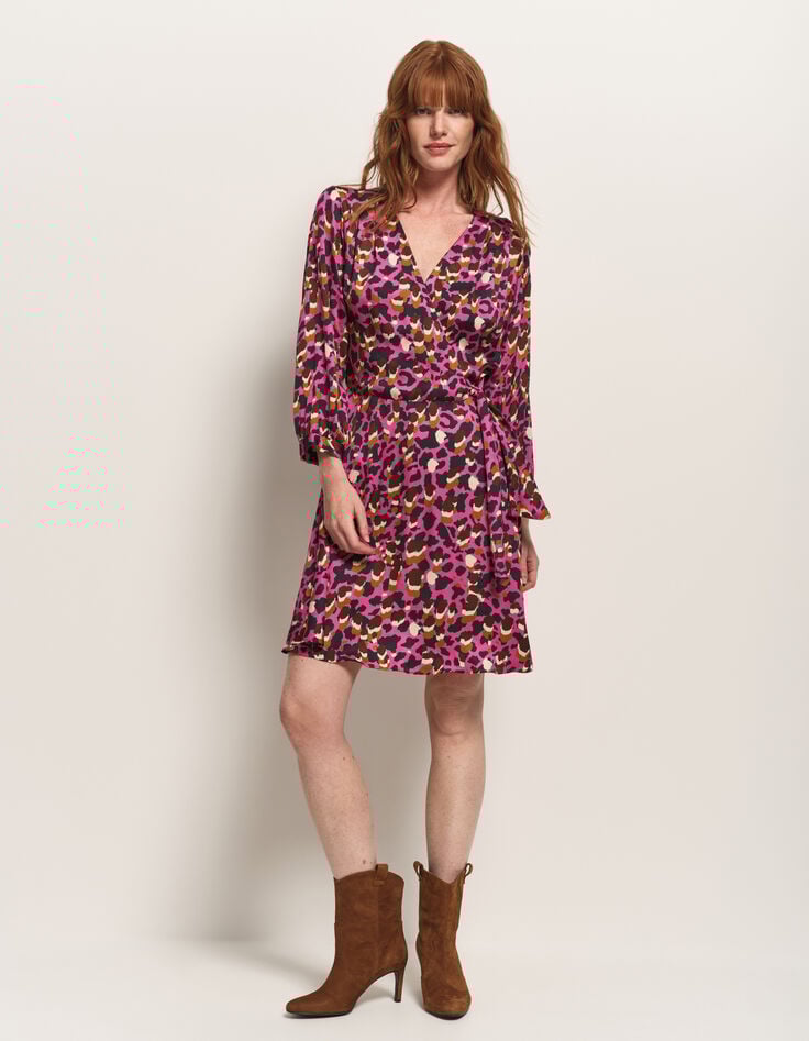 ROMY - Robe rose Lenzing™ Ecovero™ léopard-1 ROMY - Robe rose Lenzing™ Ecovero™ léopard-1