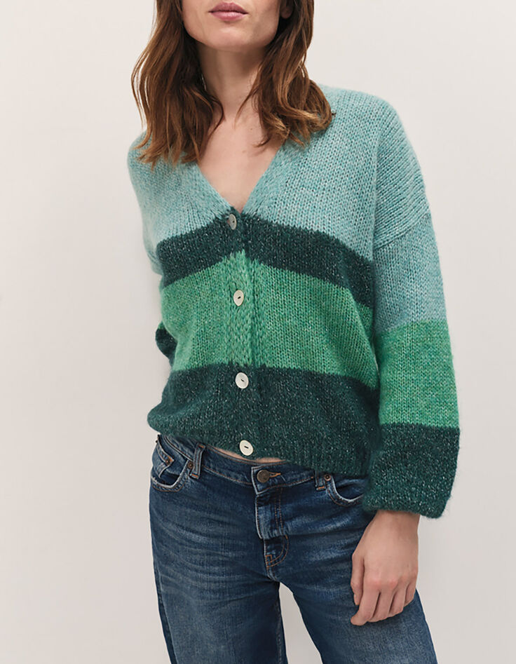 TABAR - Cardigan sycamore tricot lurex motif rayures-2