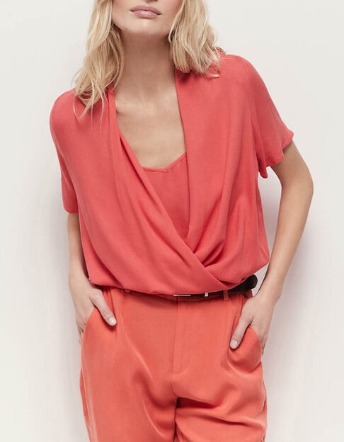 COREY - Top hibiscus Lenzing Ecovero forme cache-cœur - One Step