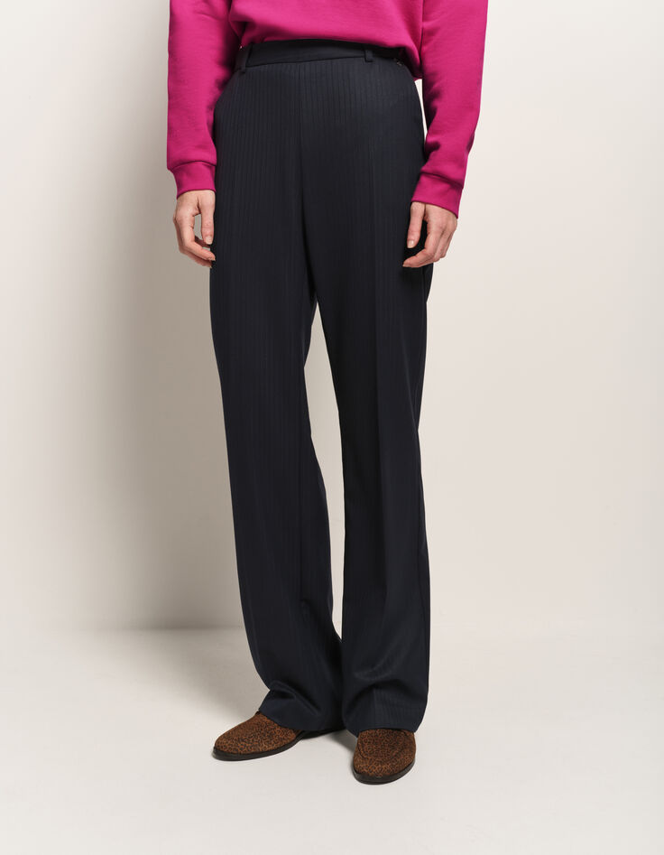 PERCY - Pantalon de costume marine rayures fantaisie-1