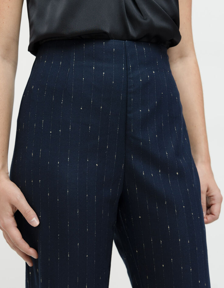 PIERS - Pantalon de tailleur marine rayures lurex-4