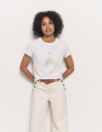 MASTER - T-shirt blanc coton bio visuel danseuse-1