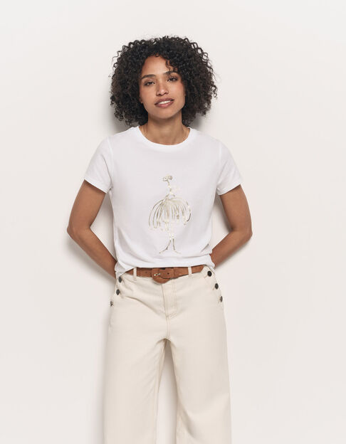 MASTER - T-shirt blanc coton bio visuel danseuse - One Step
