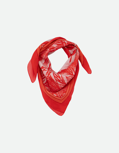 ABRAMS - Foulard soie rouge motif visage  - One Step