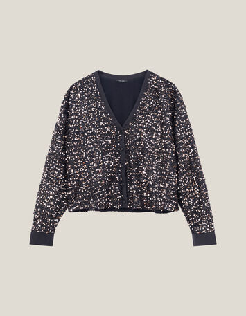 CLIVE - Chemise platine brod&eacute;e sequins-5