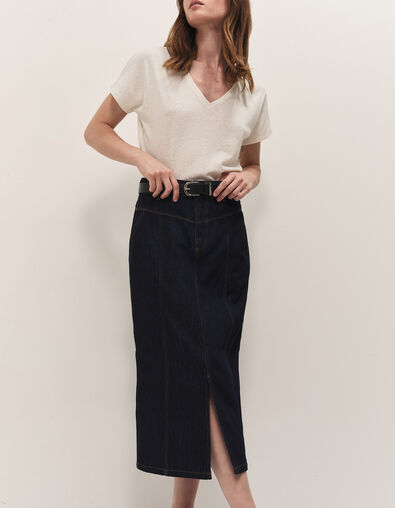 JAKE - Jupe en jean night blue longueur midi - One Step