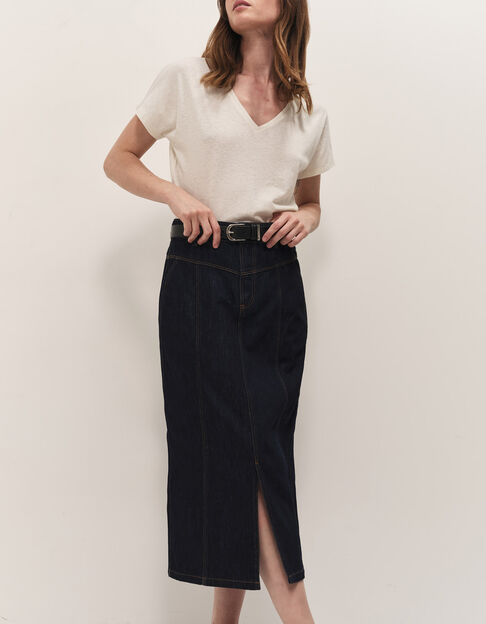 JAKE - Jupe en jean night blue longueur midi - One Step