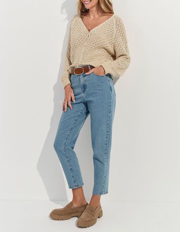 TOMAS - Cardigan beige dor&eacute; tricot lurex fantaisie -6