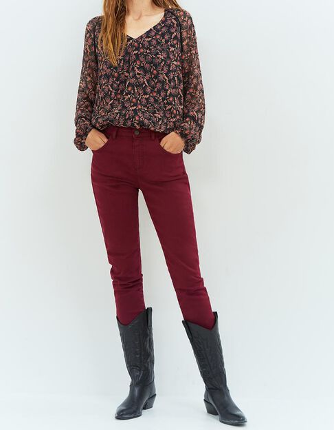 LE MONICA - Jean slim grenat effet push-up 7/8ème - One Step