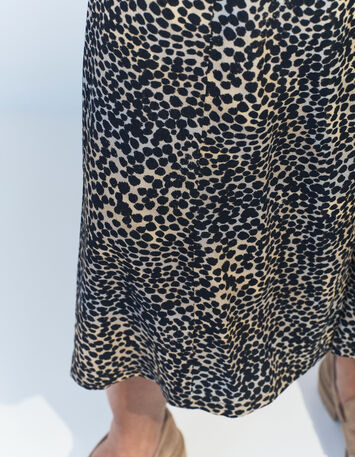 JOYAU - Jupe midi noire Lenzing Ecovero camouflage d'&eacute;t&eacute;-3