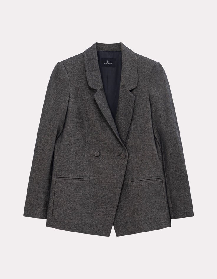 VIGG - Veste de costume grise boutonnage asymétrique-2 VIGG - Veste de costume grise boutonnage asymétrique-2