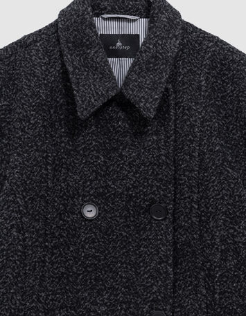 DREDA - Manteau gris drap de laine fantaisie-2 DREDA - Manteau gris drap de laine fantaisie-2