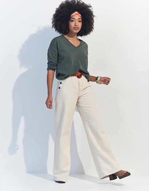 LE HAILEY - Jean flare ivoire waterless - One Step