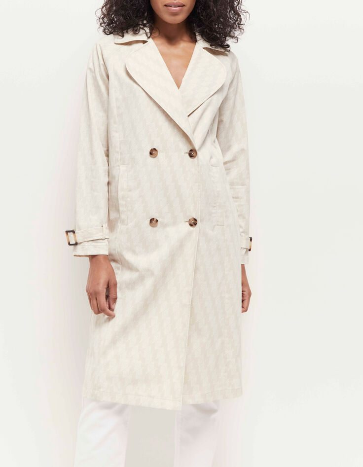 DITTI - Trench beige imprimé monogramme OS-2