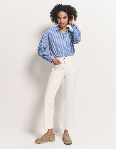 LE KARLIE - Jean bootcut blanc waterless 7/8ème  - One Step