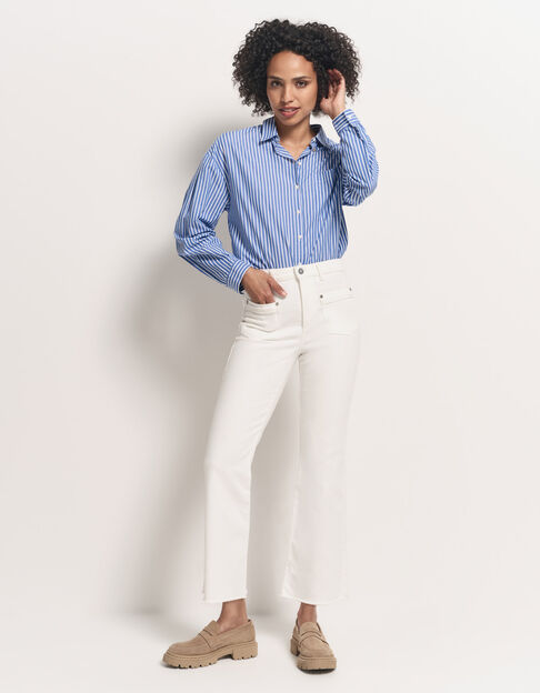 LE KARLIE - Jean bootcut blanc waterless 7/8ème  - One Step