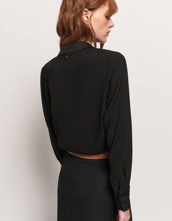 CYMONE - Chemise noire fluide polyester recyclé-3