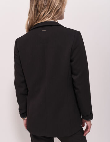 VAYA - Veste de costume noire façon laine froide-3