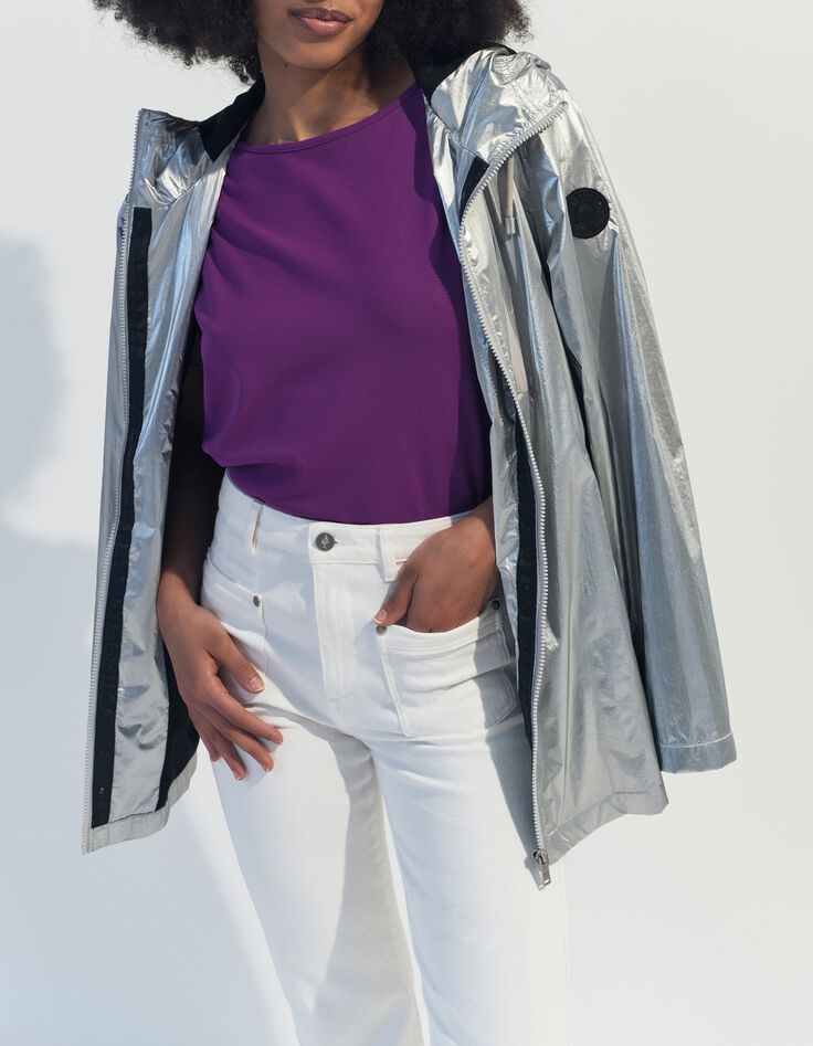 DUARTE - Parka argent&eacute;e &agrave; capuche -5