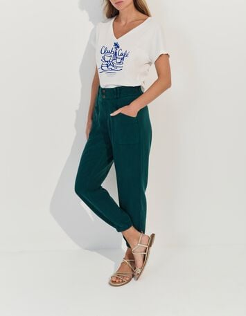 MAGIC- T-shirt blanc coton bio crayonn&eacute; petit-d&eacute;jeuner -6