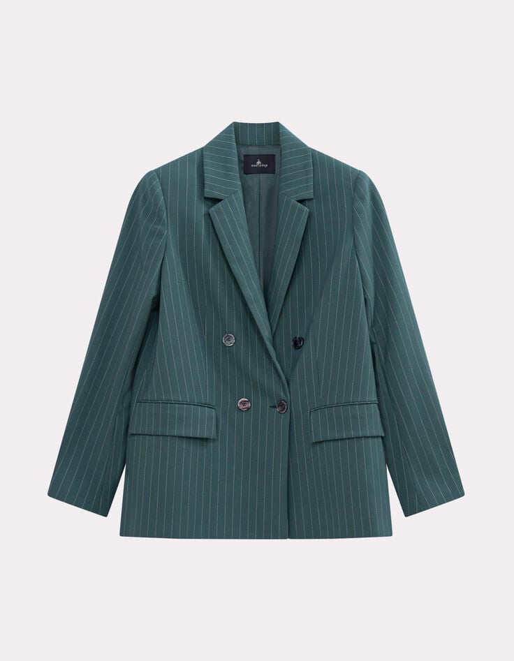 VANDA - Veste de costume verte motif rayures tennis-5 VANDA - Veste de costume verte motif rayures tennis-5