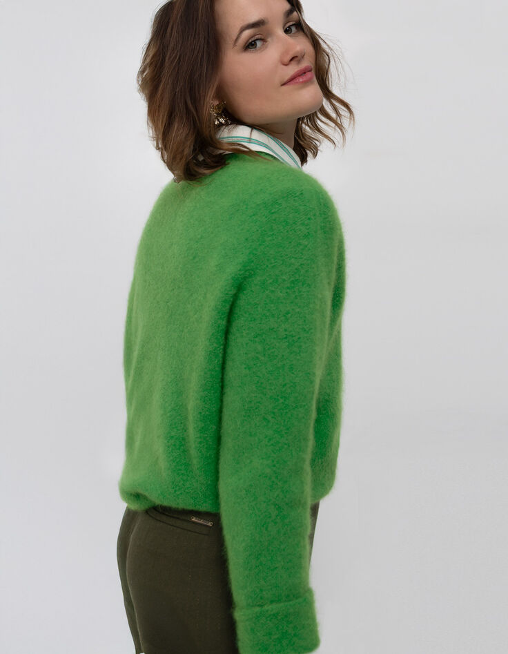 THELMA - Pull vert tricot moelleux-3