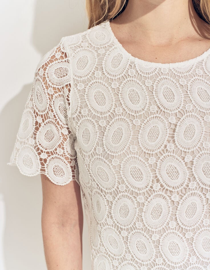 CARAIBES - Top blanc dentelle esprit macramé -3 CARAIBES - Top blanc dentelle esprit macramé -3