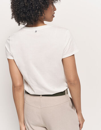 MASTER - T-shirt blanc coton bio message léopard-3