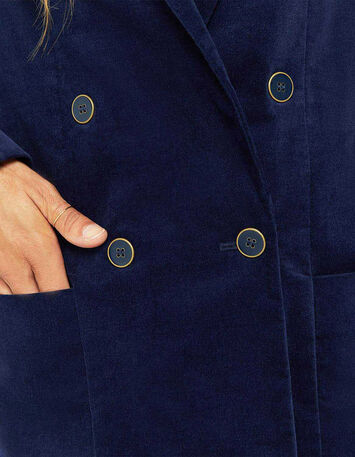 VERONA - Veste de costume bleu indigo en velours-3