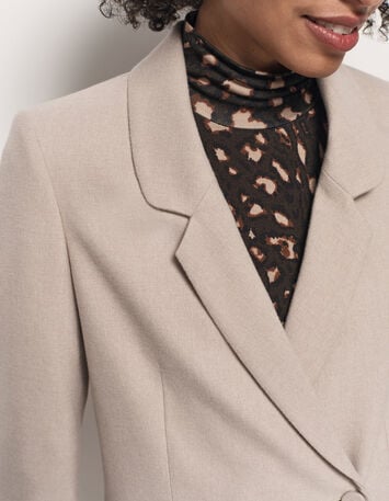 VIGG - Veste de costume beige boutonnage asymétrique-4