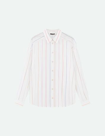 CLARY - Chemise écrue à rayures couleur fantaisie-4