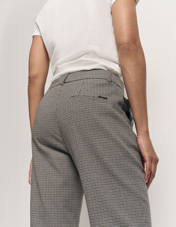 PAN - Pantalon de costume bleue motif pied-de-puce-4