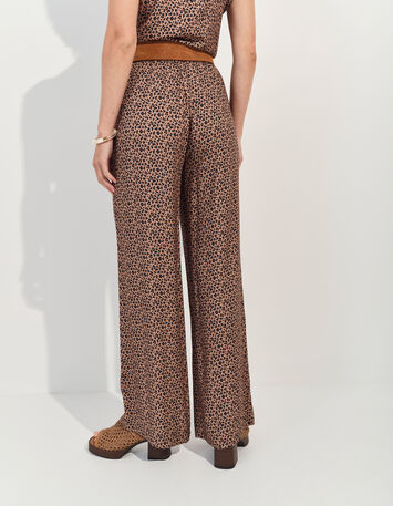 PRIDE - Pantalon beige Lenzing&trade; Ecovero&trade; micro l&eacute;opard-3