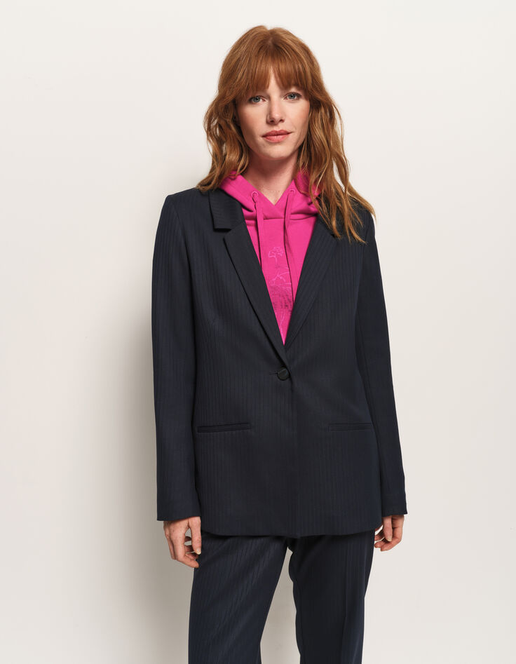 VANITY - Veste de costume marine rayures fantaisie-2 VANITY - Veste de costume marine rayures fantaisie-2