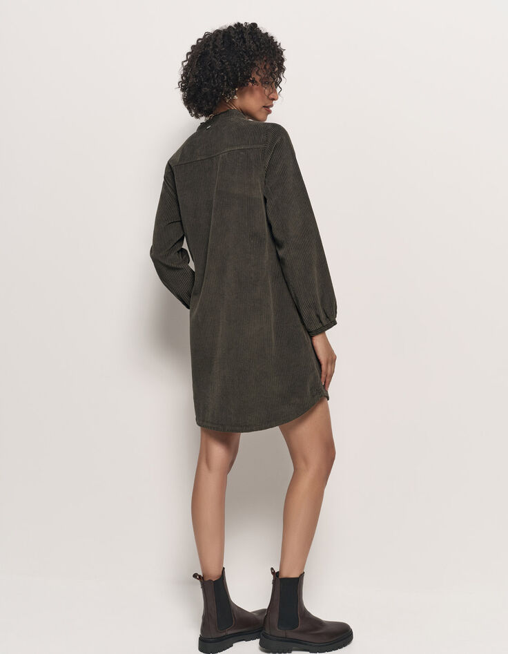 RUSH - Robe kaki velours côtelé-3 RUSH - Robe kaki velours côtelé-3