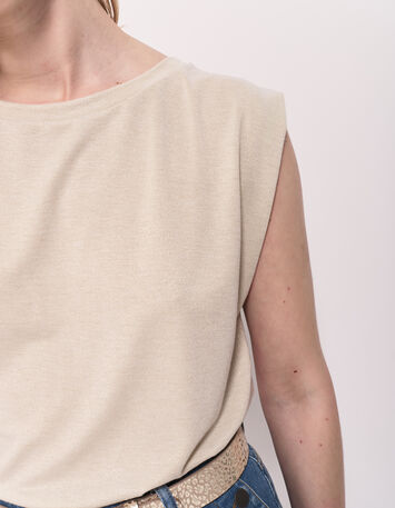 MERYL - Top light gold maille lurex-4