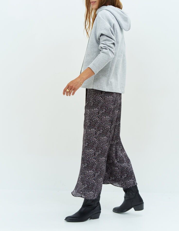 MAORI - Sweat gris avec sérigraphie monochrome Art déco-2