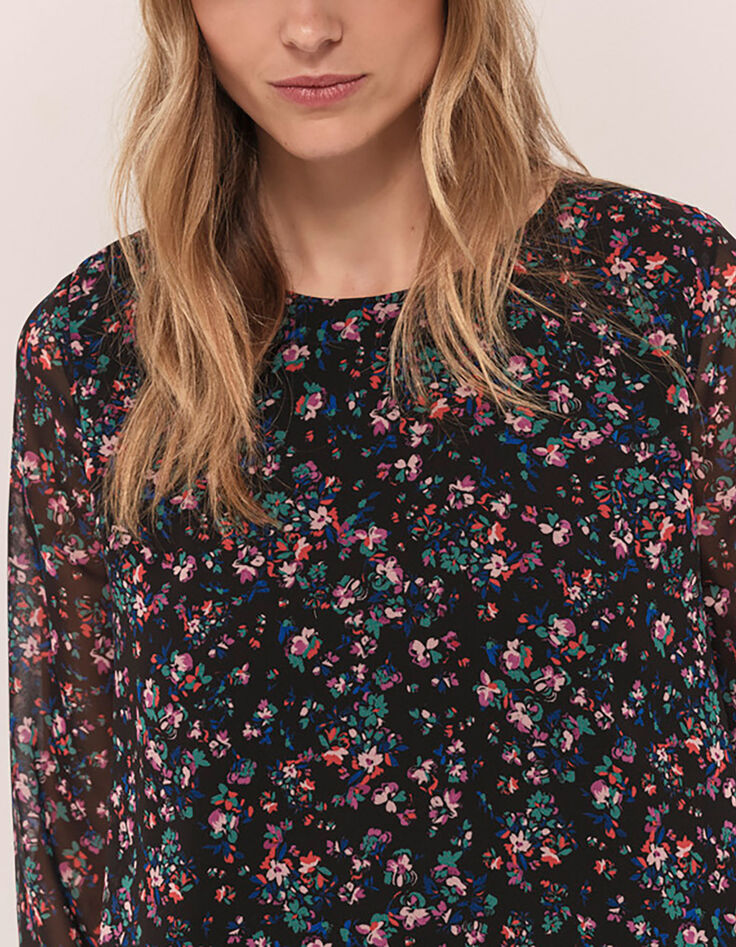 CERYX - Blouse noire à imprimé jardin nocturne-4 CERYX - Blouse noire à imprimé jardin nocturne-4