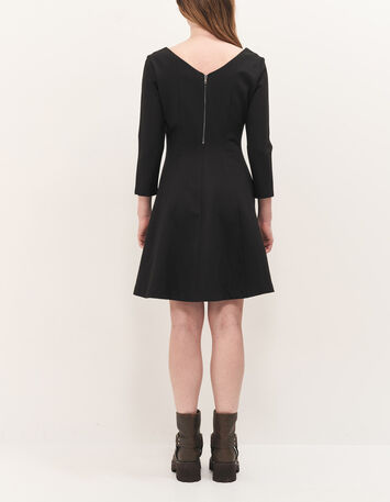 RYM  - Robe noire forme patineuse maille Milano-3