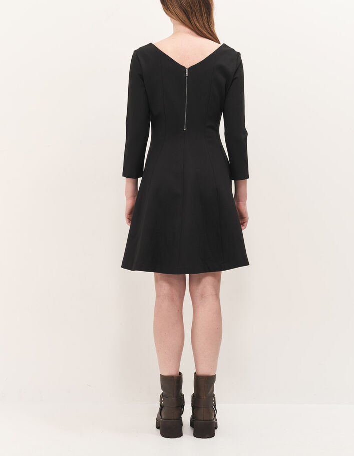 RYM Robe noire forme patineuse maille Milano