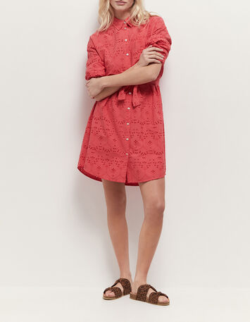 ROMEA - Robe chemise hibiscus en broderie anglaise-1