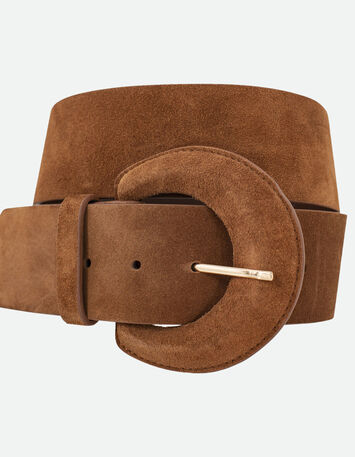 ANDREW - Ceinture large caramel en cuir-2