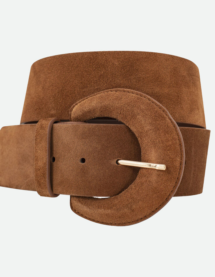 ANDREW - Ceinture large caramel en cuir-2