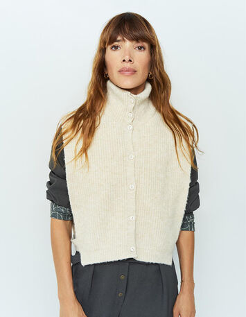 ANGIE - Col camionneur écru en tricot-1