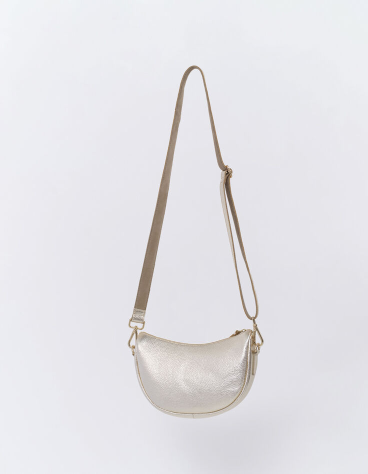 ALBA - Sac bandoulière doré en cuir-3