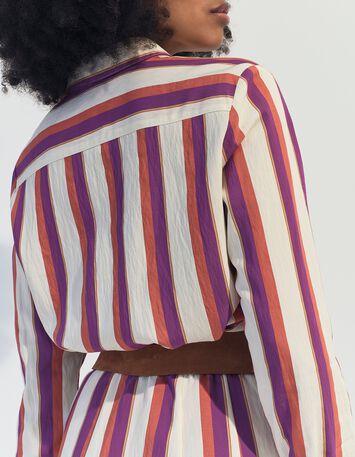 CHRISTA - Chemise &eacute;crue motif rayures couleur -2