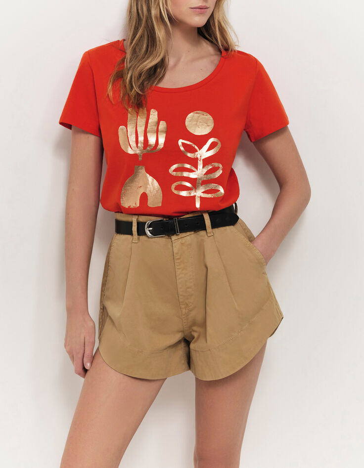 MAREVA - T-shirt corail coton bio visuel arty minimal-2 MAREVA - T-shirt corail coton bio visuel arty minimal-2