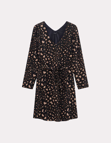 RELLA - Robe kaki Lenzing™ Ecovero™ tachiste animalier-6