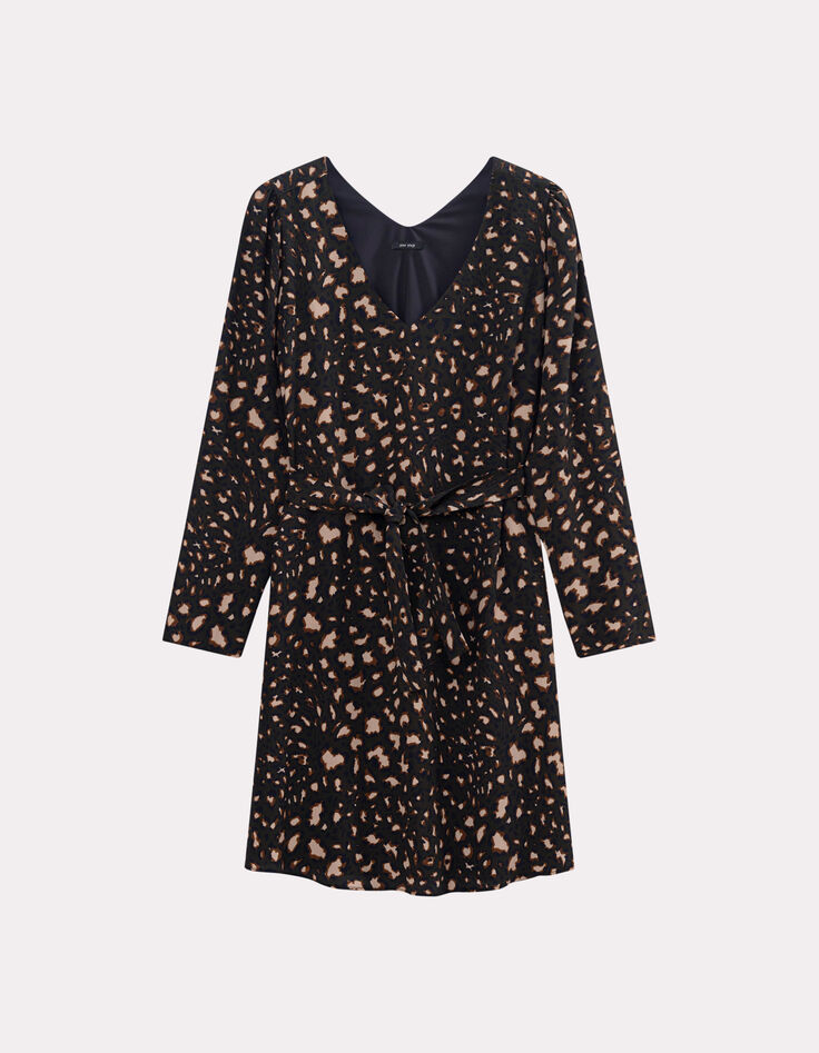RELLA - Robe kaki Lenzing™ Ecovero™ tachiste animalier-6