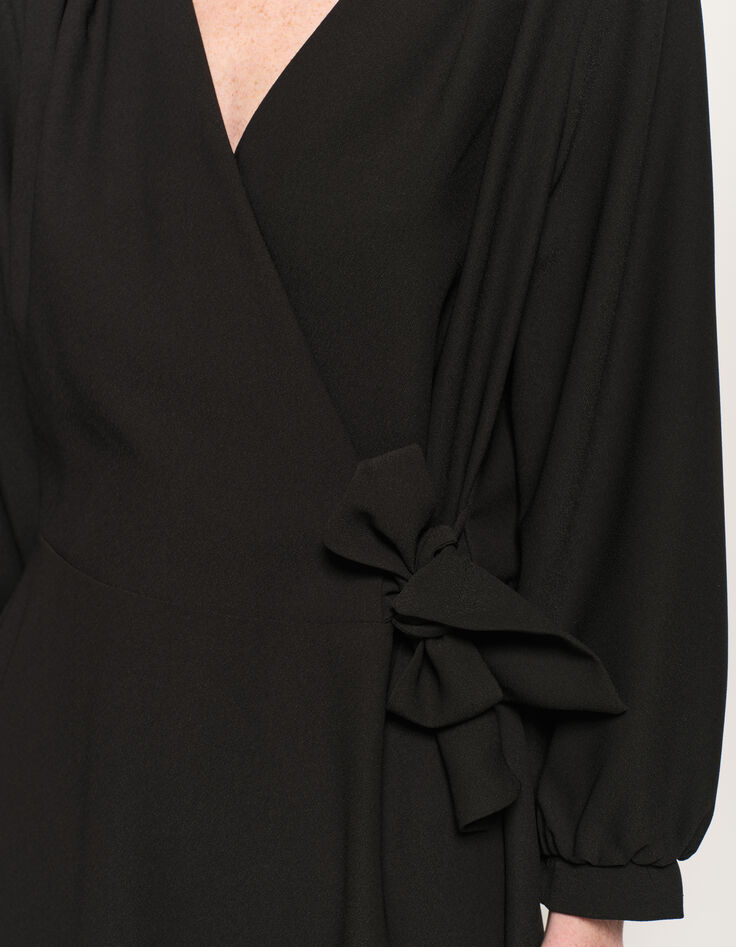 ROMY - Robe noire nœud côté-3